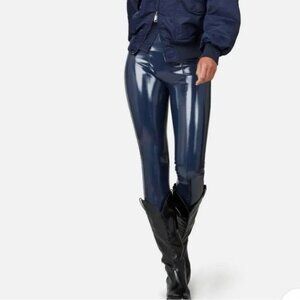 Spanx patent leather leggings in navy